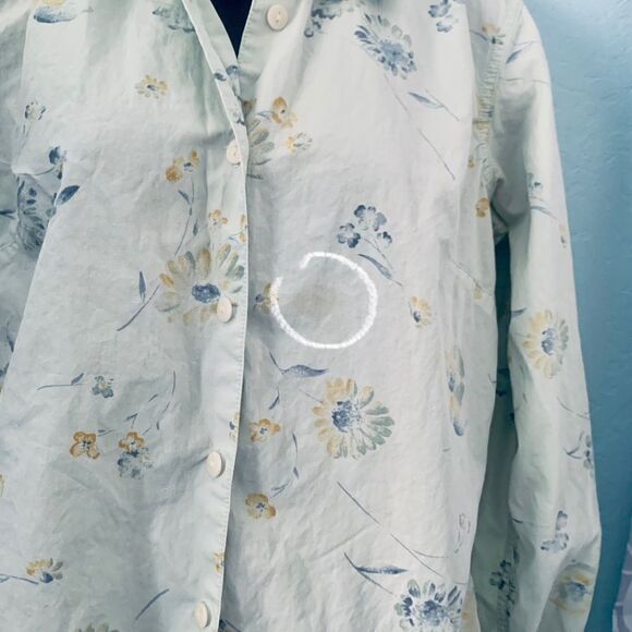 Liz Claiborne Blue Floral Button Down Shirt Size Small - Picture 10 of 12